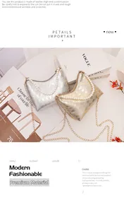 Nahaufnahme der gesteppten Metallic-Ledertextur und des eleganten Perlengriffs am Beutel