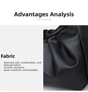 Macro shot of high-quality black faux leather texture with soft cloud-like folds