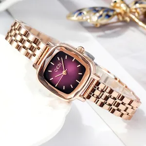 Women Quartz Watch Stainless Steel Band Alloy Case Square Vintage Chic Small Dial Waterproof Fashion Lady Wristwatch