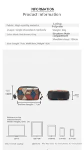 Detailed size specifications for trendy small crossbody bag with 17x6x10cm dimensions