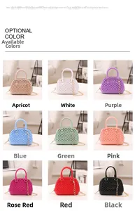 Mini shell jelly bags in nine colors with pearl texture and gold chain straps