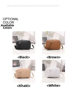 Collage de sacs caméra matelassés en noir, marron, kaki et blanc avec coutures en V