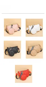 Collage de sacs à bandoulière matelassés en rose, blanc, noir, abricot et rouge
