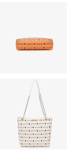 Detail view of quilted tote bags featuring diamond print and Luck For You logo embroidery