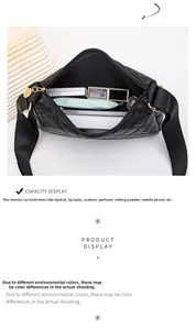 Detailed interior view showing storage capacity of black quilted bow shoulder bag