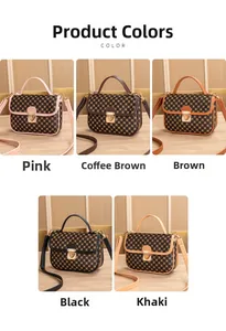 Quilted mini crossbody bags for women in pink brown black and khaki color selection
