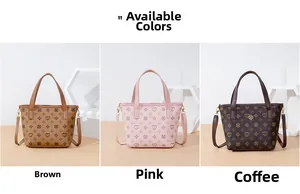 Detailed comparison of brown pink and coffee floral vintage printed bucket bags