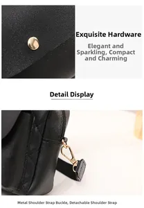 Détails des ferrures dorées et bandoulière amovible sur sac bandoulière noir matelassé