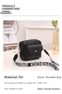 Spécifications de taille pour le sac à bandoulière en cuir PU matelassé avec dimensions et poids
