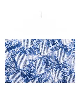 Macro shot of blue and white tweed fabric with tear-resistant and stain-resistant texture