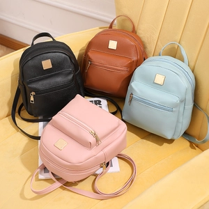 Mini Zaino Donna Pelle PU Motivo Litchi Moda Casual Borsa Scuola Ragazze Con Decorazione Metallo Dorato Foro Auricolari