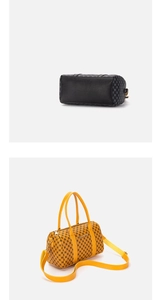 Detailed side view of two Boston bags with classic monogram pattern and gold metal hardware