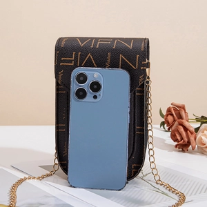 Sac à bandoulière classique imprimé pour femme avec chaîne dorée et logo élégant