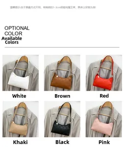 Quilted faux leather shoulder bags in white, brown, red, khaki, black, and pink colors