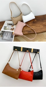 Quilted crossbody phone bags in various colors showing texture and hanging display