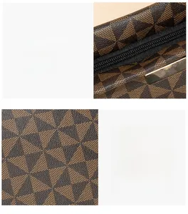 Détail de la couture de la fermeture éclair sur un grand sac à main à motif géométrique