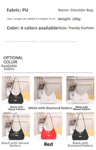 Detail showing texture variations and dimensions of a vintage style PU shoulder bag