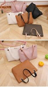 Détails des sacs cabas spacieux en plusieurs coloris avec des motifs géométriques rétro