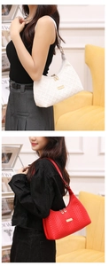 Chic quilted underarm shoulder bag for women in white and red stylish variants