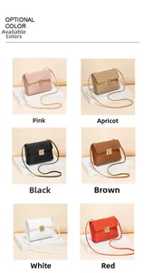 Six colors available of quilted crossbody bags with golden twist lock for women