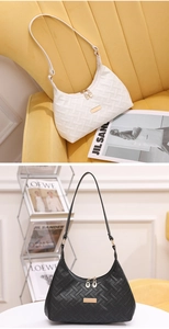 Detail of woven texture PU leather hobo bag with gold metal plate and dual zippers