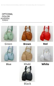 Detail view of quilted Boston handbag set with mini coin purse in seven optional colors