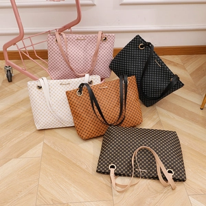 Grand Sac Cabas Femme Cuir PU Imprimé Géométrique Sac À Main Épaule Rétro Grande Capacité Fermeture Éclair