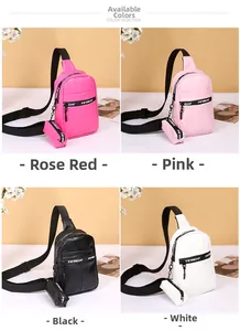 Detailansicht bunter Gürteltaschen mit Logo-Gurt und Mini-Zusatztasche für Damen