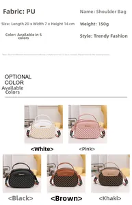 Spécifications de taille et sélection de couleurs du sac à bandoulière en PU damier