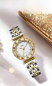 Macro view of solid stainless steel watch band and white dial with Roman numerals