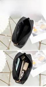 Large capacity crossbody bag detail showing spacious interior with litchi pattern leather
