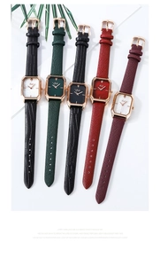 Collection of Gedi square leather strap watches with octagonal bezels in multiple colors