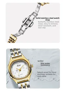 Detail of bicolor stainless steel watch strap and water-resistant dial with texture