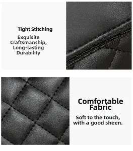 Macro shot of precise diamond quilted stitching and zipper detail on black casual bag
