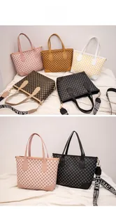 Detailed view of various retro printed tote bags with detachable jacquard shoulder straps