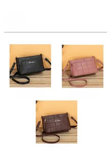 Detailed comparison of embossed leather bags in black, wine red, and roseo colors
