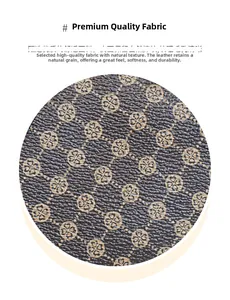 Detail of floral patterned brown leather texture showing embossed four-leaf clover design