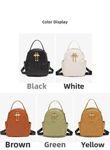 Mini backpacks for women featuring quilted diamond patterns in five elegant color options