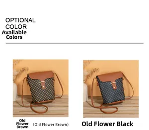 Classic patterned small crossbody handbags shown in Old Flower Brown and Black colors