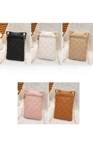 Detailed grid showing quilted mini crossbody phone bags in five elegant trendy colors