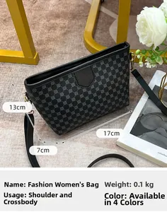 Detail view of mini crossbody bag showing 17cm x 13cm x 7cm dimensions and geometric pattern