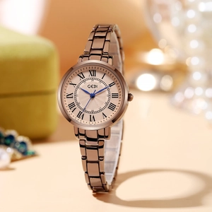 Damen Quarzuhr Vintage Elegant Legierung Metallarmband Wasserdicht Römische Ziffern Blaue Zeiger Wellenzifferblatt