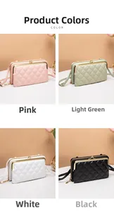 Borse a tracolla trapuntate in rosa, verde, bianco e nero con finiture dorate