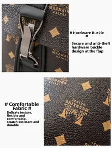 Detail of scratch-resistant leather with metal buckle and print on the backpack