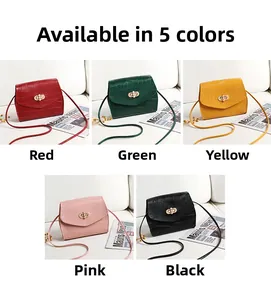 Collection of five colorful crocodile pattern mini crossbody bags with gold floral clasps