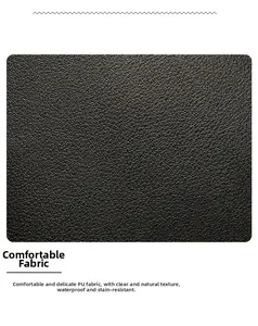 Detailed macro view of the premium water-resistant black PU leather texture with natural grain