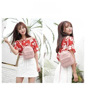 Pink mini backpack with dual carry options showing double and single shoulder styling