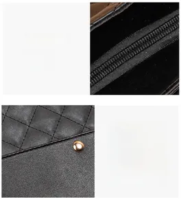 Detail of black quilted leather with gold studs and precision stitching on large tote
