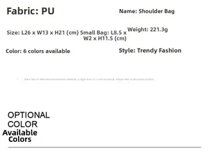 Size specifications of the PU leather bucket bag and matching small pendant pouch