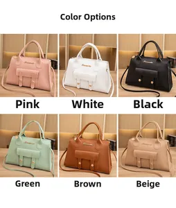 Borse a mano Boston da donna in sei colori tra cui rosa, bianco, nero e marrone